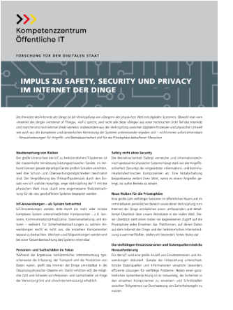 Deckblatt des ÖFIT-Impulspapiers zur Sicherheit im Internet der Dinge 